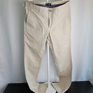 Indian Terrain Brooklyn Slim Fit Chinos Mens 34 Tan Beige Textured Cotton Pants